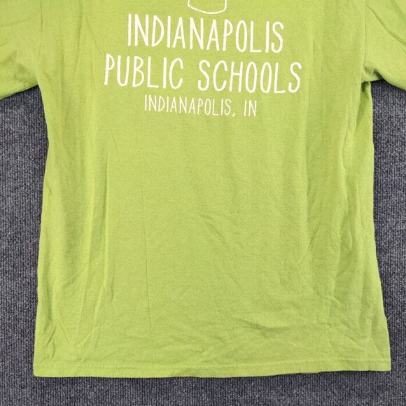 Gildan Wild About Education T-Shirt Mens Medium Short Sleeve Green Indianapolis - Picture 7 of 11